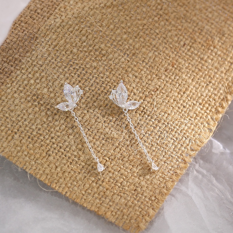 ✨✨ Bông tai dáng dài hình bướm đính đá phối tua rua thời trang thanh lịch cho nữ