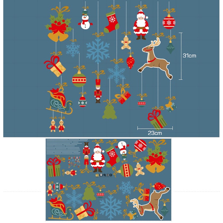 Tranh Decal Dán Kính Trang Trí Cây Thông Giáng Sinh Merry Christmas 06 DOKEY99