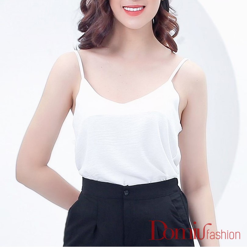 Áo 2 dây nữ DOMIDU đũi lụa full màu siêu hot form rộng