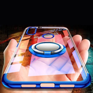 For Xiaomi Mi Max 3 Ring Stand Soft Plating Clear Cover