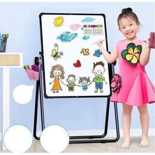 [Loại 1- Đầy đủ phụ kiện]Bảng vẽ trẻ em hai mặt có từ tính, xoá dễ dàng, không bám bụi cho bé thỏa sức sáng tạo