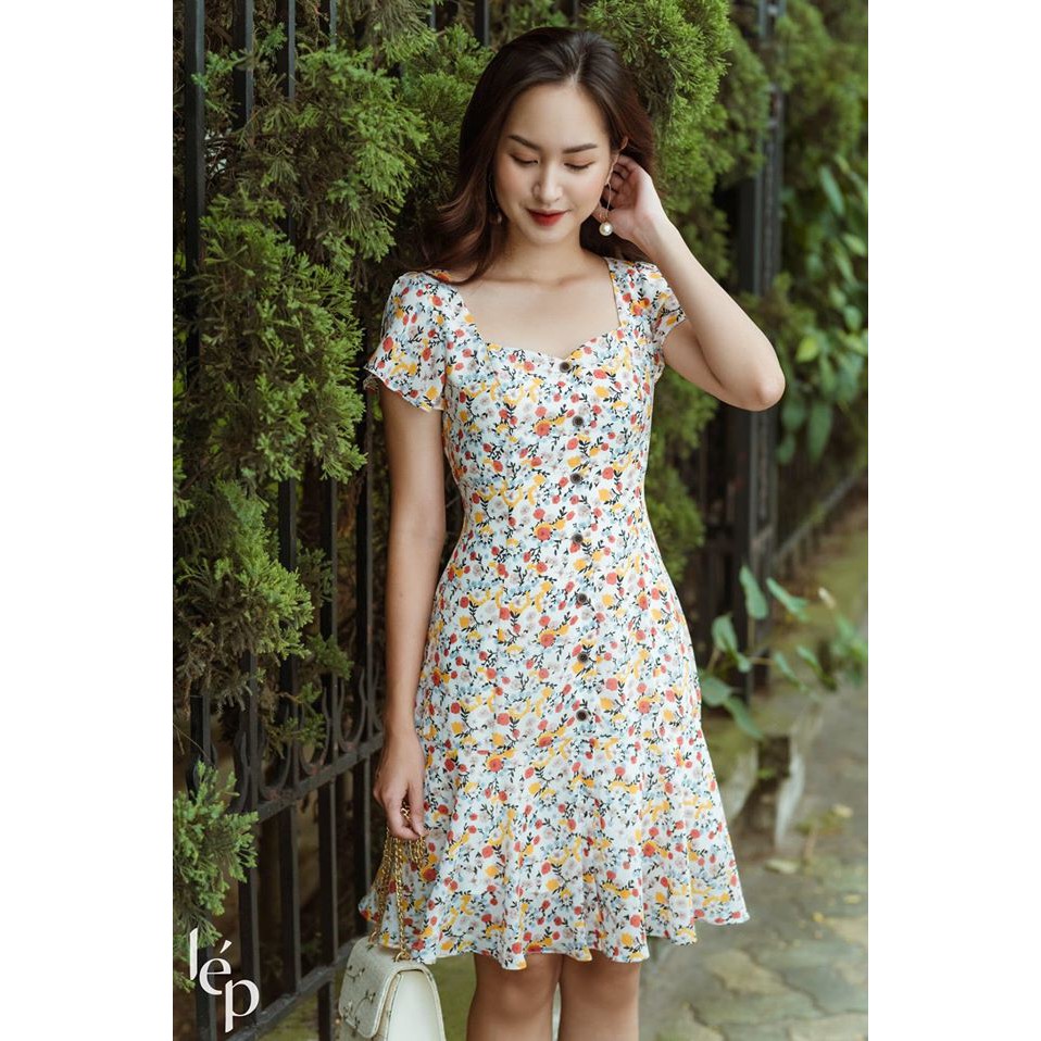 Đầm lép hoa vàng