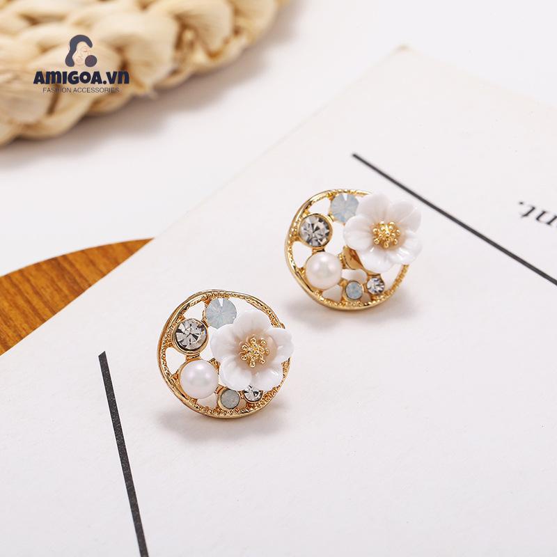 Bông Tai Mạ Bạc Dạng Xỏ Hình Học Cá Tính