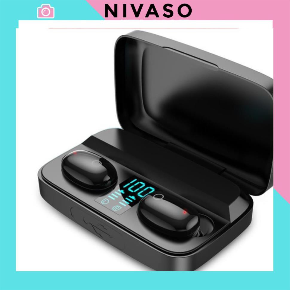 Tai Nghe Bluetooth 5.0 True Wireless TWS Không Dây 5.0 HIFI Stereo Có mic cho iPhone Oppo Samsung A16 NIVASO