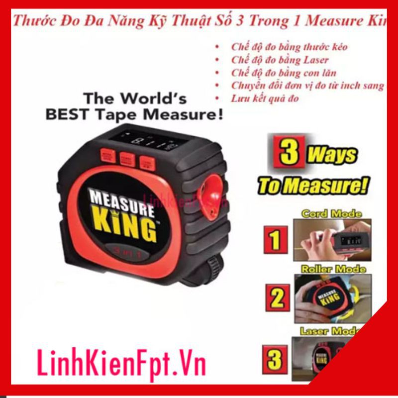 Thước đo đa năng kĩ thuật số thước đo khoảng cách bằng tia laser measure king 3 trong 1 .