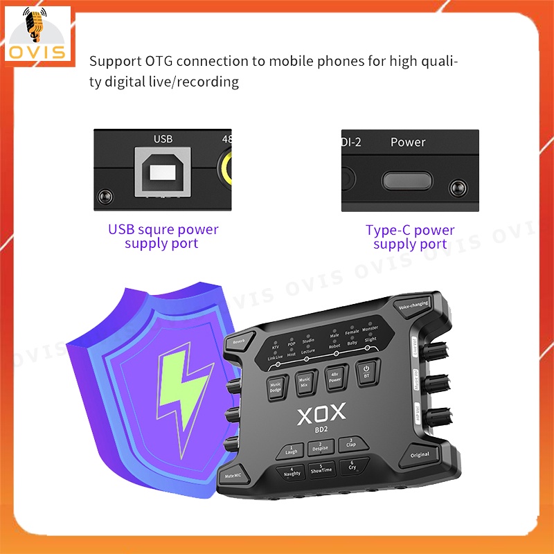 XOX BD2 - Sound Card Bluetooth/48V Hát Karaoke Online, Livestream, Podcast Và Phòng Thu
