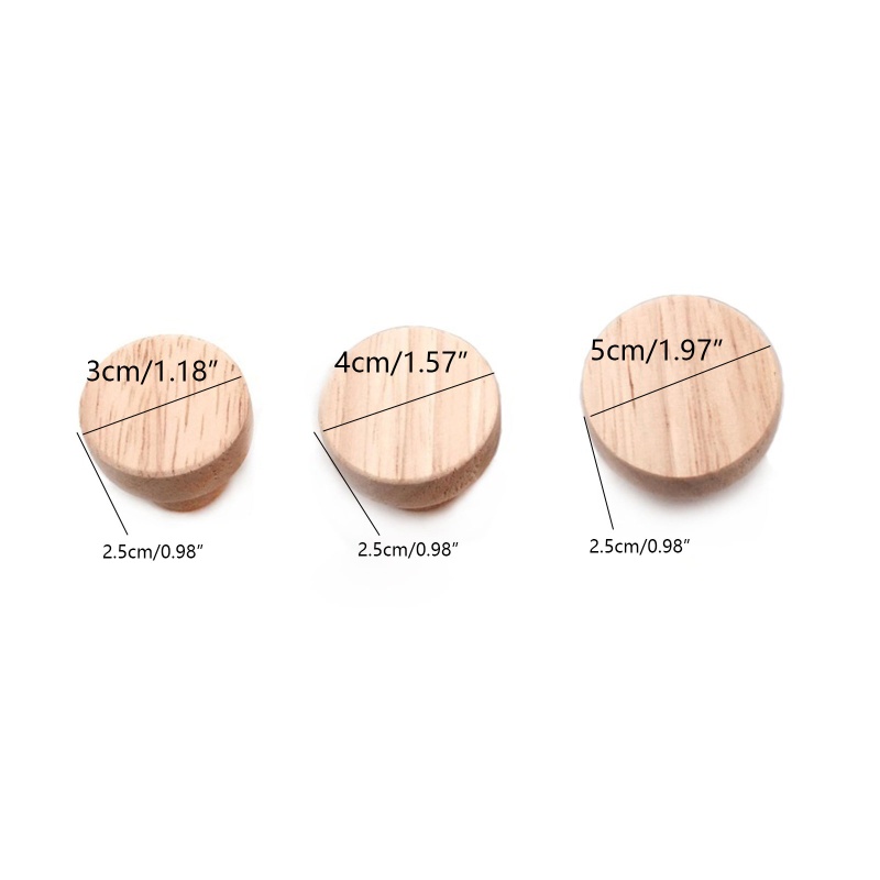 Set 4 Núm Kéo Tủ Gỗ Hình Tròn Bằng Gỗ Tự Nhiên