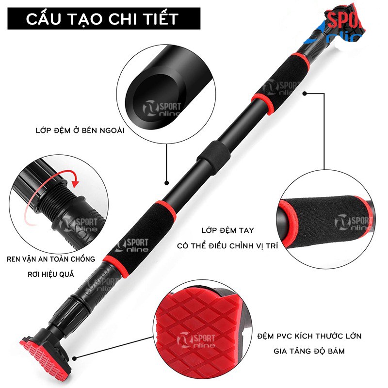 Xà Đơn Treo Tường 2020 Chốt Chống Xoay 360 KT84-130cm