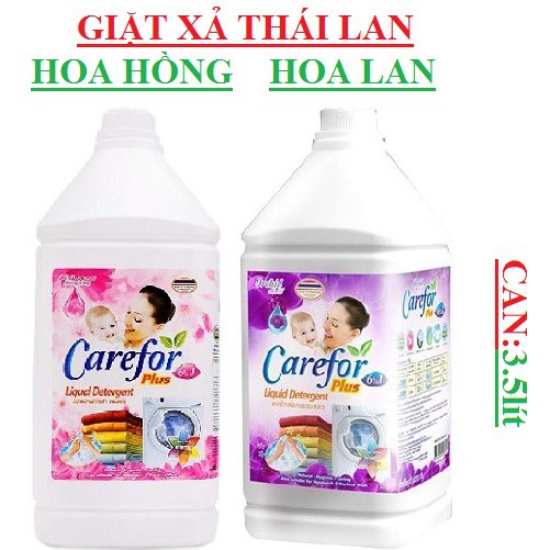 Nước giặt xả thái lan carefore can trụ 3500ml hương hoa lan, hương hoa hồng