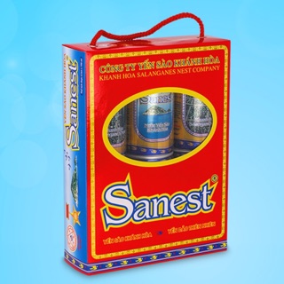 Hộp nước yến xào Sanest có đường lon 190ml 6 lon
