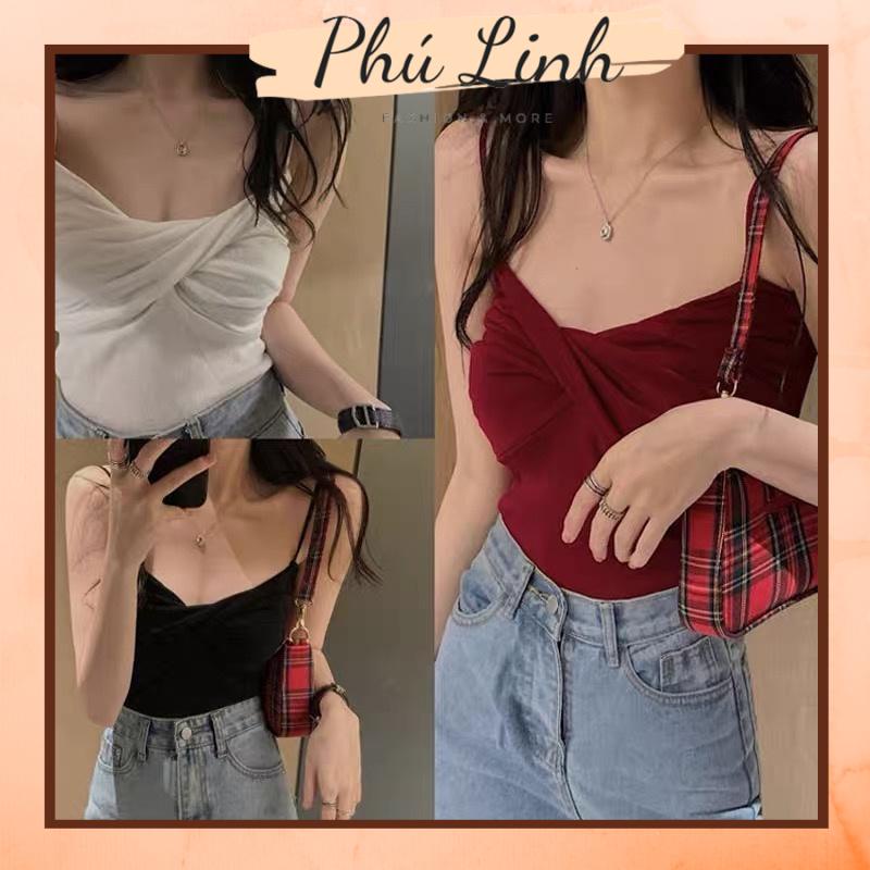 MS713 Áo hai dây nữ dệt kim kiểu xoắn ngực Quảng Châu