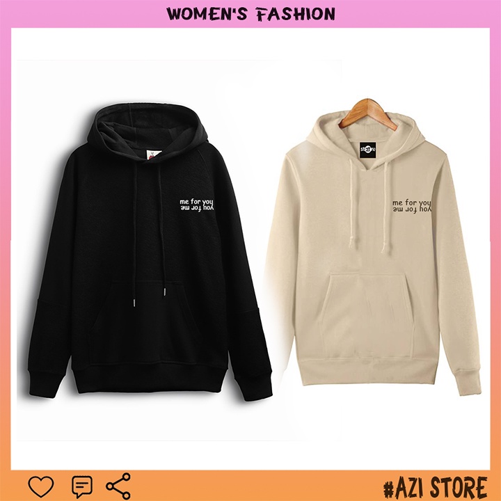 FREESHIP Áo nỉ hoodie in chữ You For Me,nỉ Bông cao cấp mềm mại dày dặn,áo nỉ bông unisex nam nữ,Freesize dưới 65k