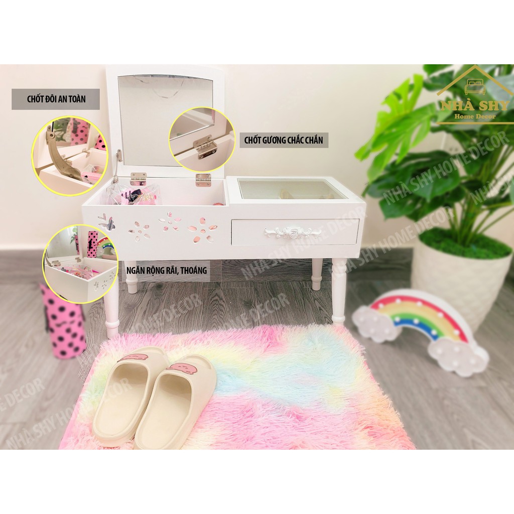 Bàn Trang Điểm Mini Phong Cách Dễ Thương- Bàn ngồi bệt mini size nhỏ gọn - NHÀ SHY