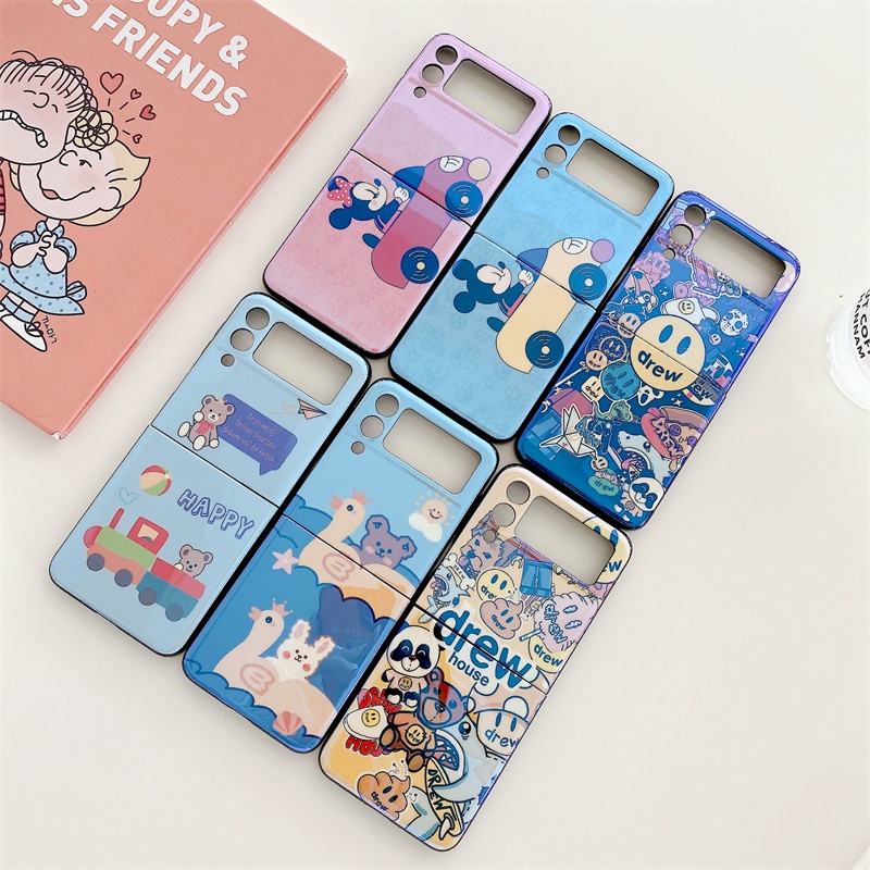 Ốp điện thoại PC cứng dạng gập họa tiết Mickey Minnie cho Samsung Galaxy Z Flip 3 5G Z Fold 3 2 Fold2 Fold ZFlip 5G