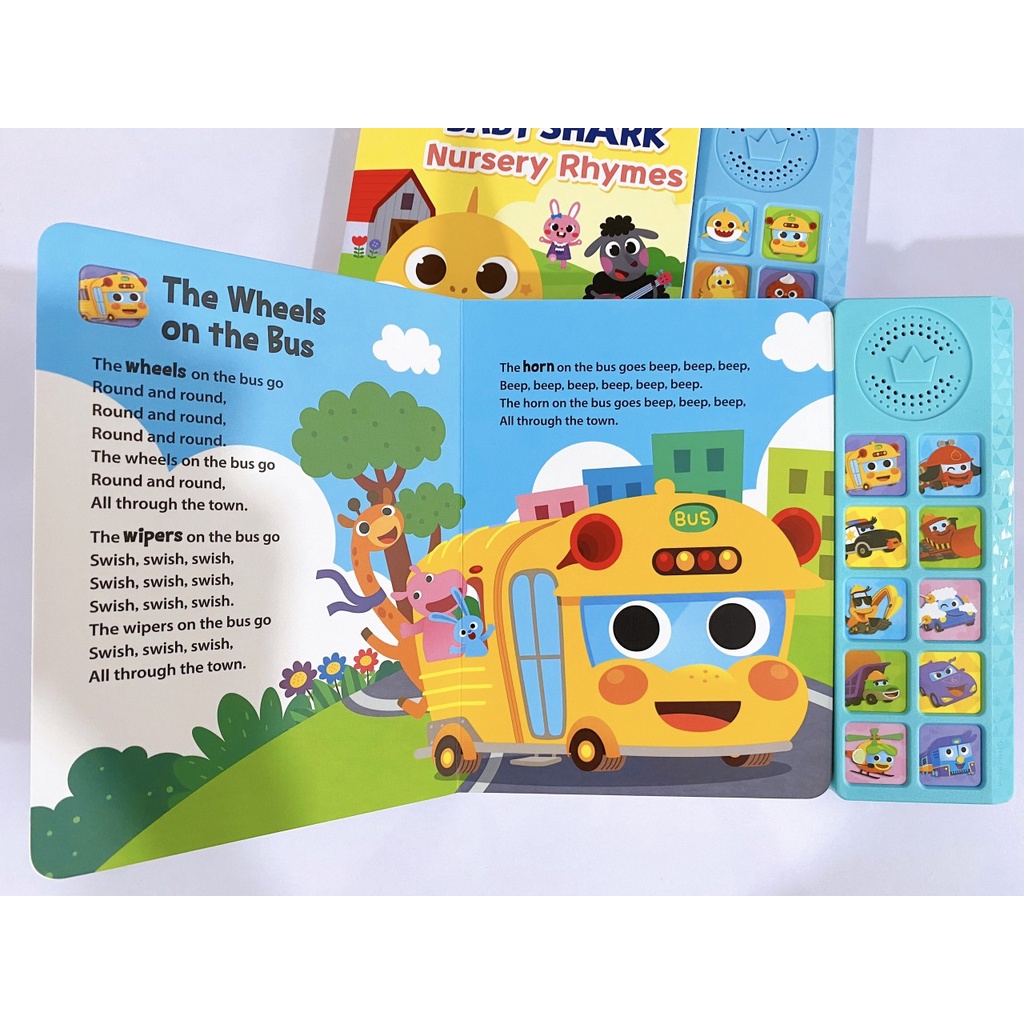 Sách phát nhạc BABY SHARK PINKFONG -SOUND BOOK Chính hãng - Sách âm thanh cho bé 1,2,3,4 tuổi