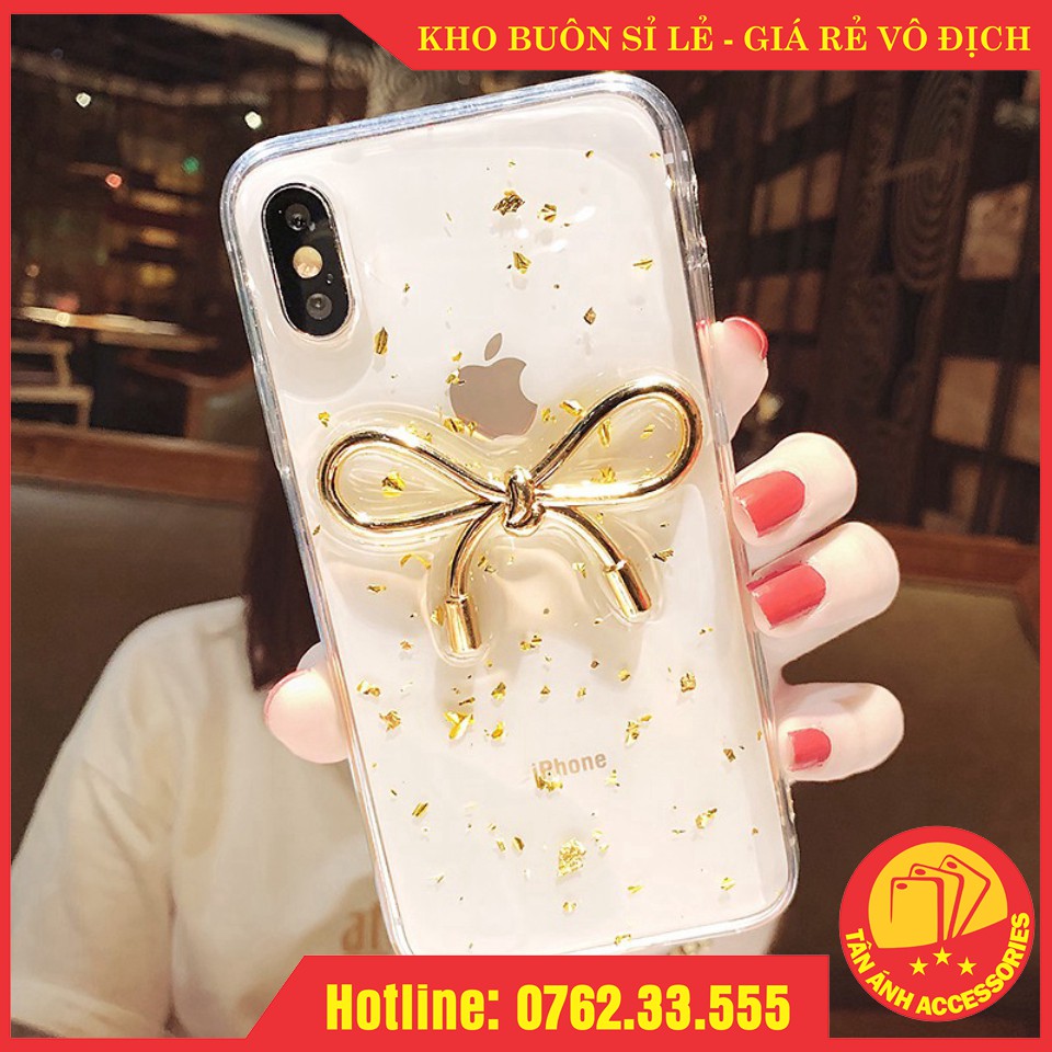 Ốp iphone - Ốp lưng 3d Nơ vàng kim tuyến 6/6s/6plus/6s plus/7/8/7plus/8plus/x/xs/xs max/11/11pro max - 11G 2m1 | BigBuy360 - bigbuy360.vn
