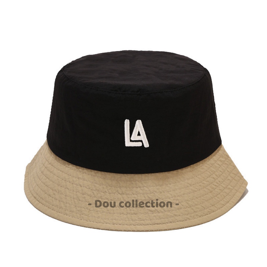 [Nowship2h] Mũ bucket Unisex vành ngắn họa tiết LA phối 2 màu phong cách Hàn Quốc - Chất liệu cotton - Mã NV041
