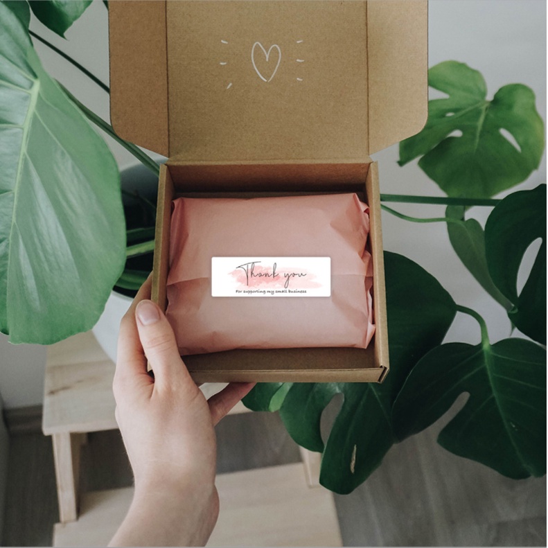 Sticker thank you cuộn 120 tem giấy dán nhãn cảm ơn xinh xắn decal trang trí handmade STICK042