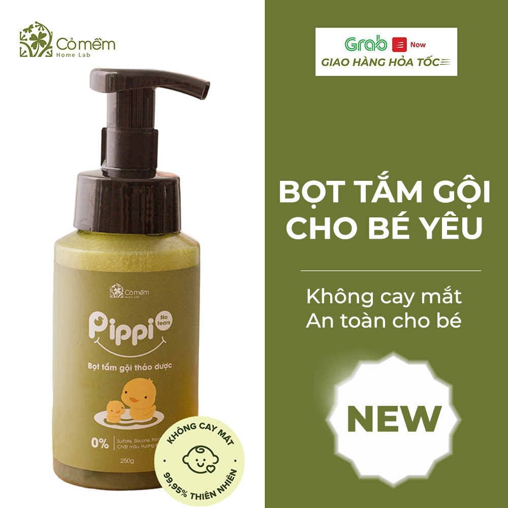 Bọt tắm gội thảo dược pippi cho bé yêu không cay mắt cỏ mềm 250g - ảnh sản phẩm 2