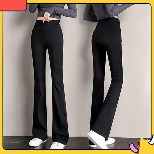 Quần ống loe cạp cao legging dáng dài ,quần nâng mông ống bass co giãn 4 chiều cực trend