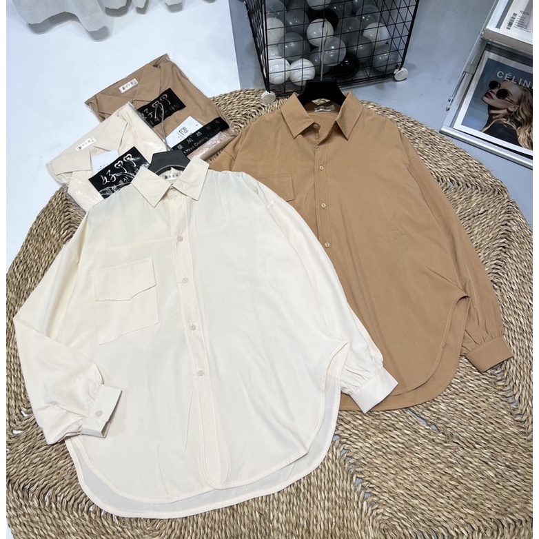 Sơ mi thô mềm vặt tôm một túi Bigsize 55-80kg (hình thật cận chất vải )