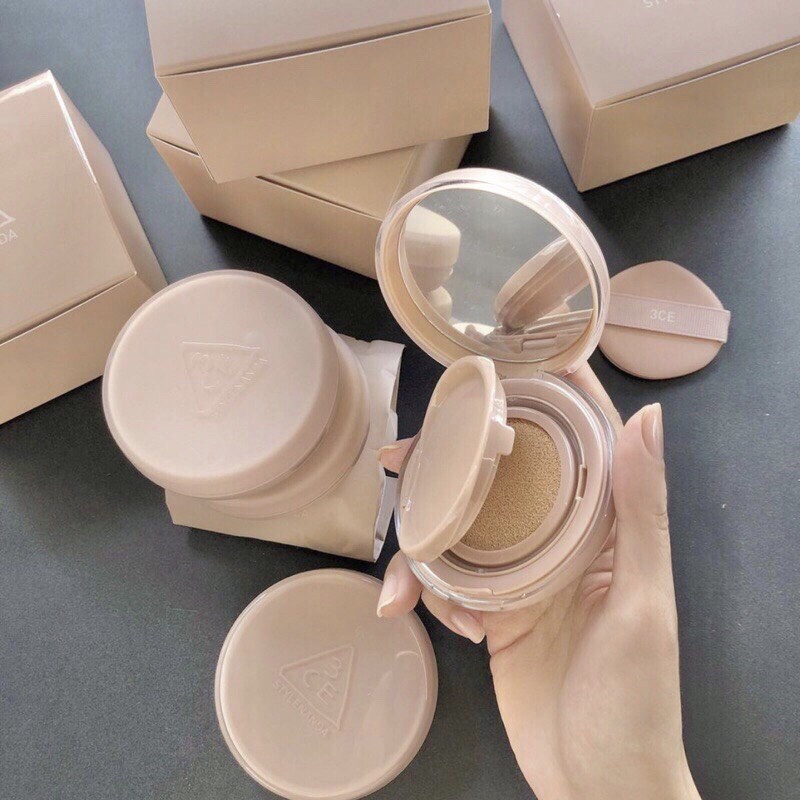 Phấn Nước 3CE Glow Cushion Che Phủ Căng Bóng Da + Lõi Tặng Kèm