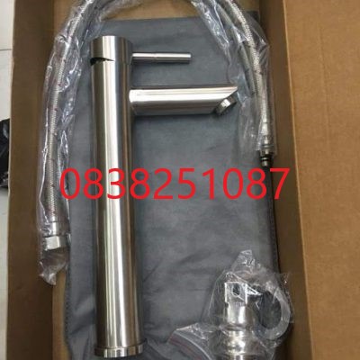 Vòi rửa mặt lavabo nóng lạnh cao 30cm inox 304