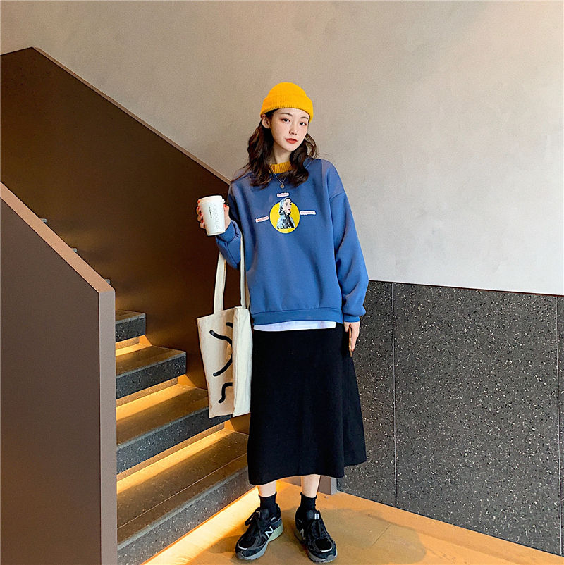 Áo Sweater Tay Dài Dáng Rộng Thời Trang Mùa Thu Cho Nữ