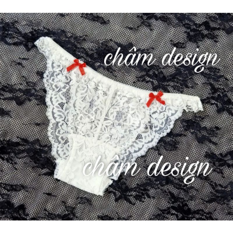 quần lót trắng gắn nơ đỏ 2 bên. Hàng thiết kế độc quyền tại shop