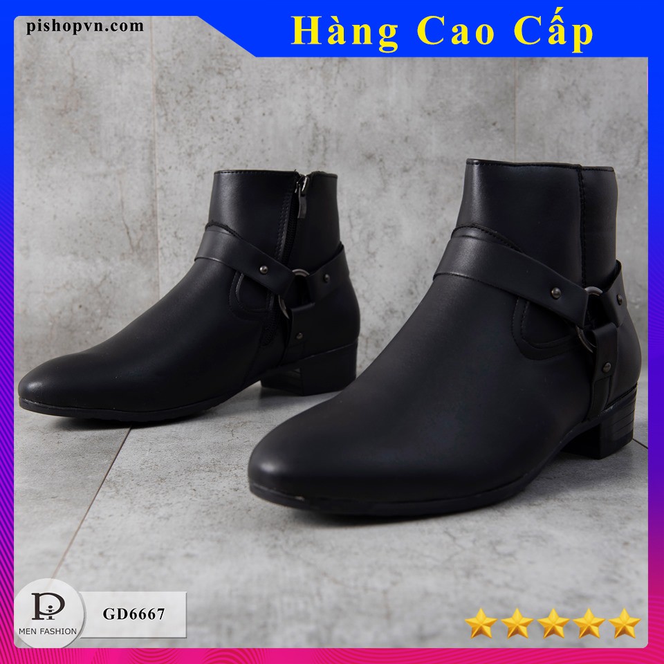 Giày Da Nam Hàn Quốc Cao Cổ - Hàng Cao Cấp FullBox -Tặng Kèm Tất khử mùi GD6667 shopquanaonam