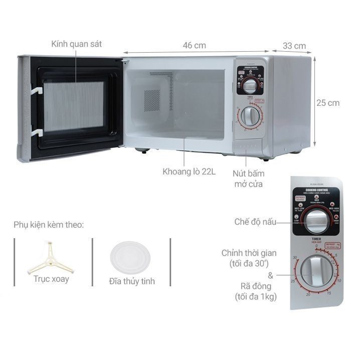 Lò vi sóng Sharp R-20A1(S)VN 22 lít