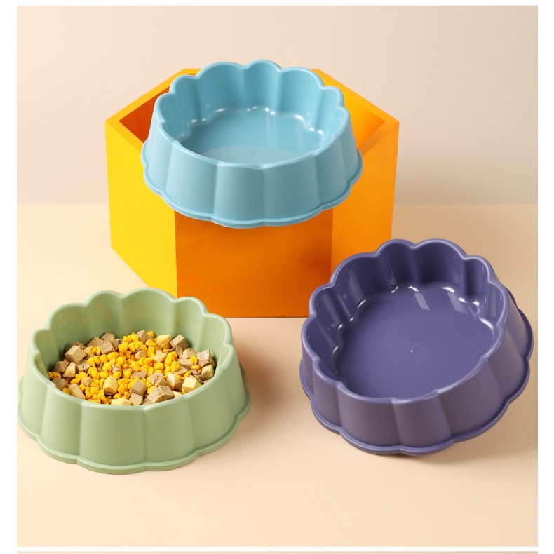 chén nhựa hoa cho chó mèo