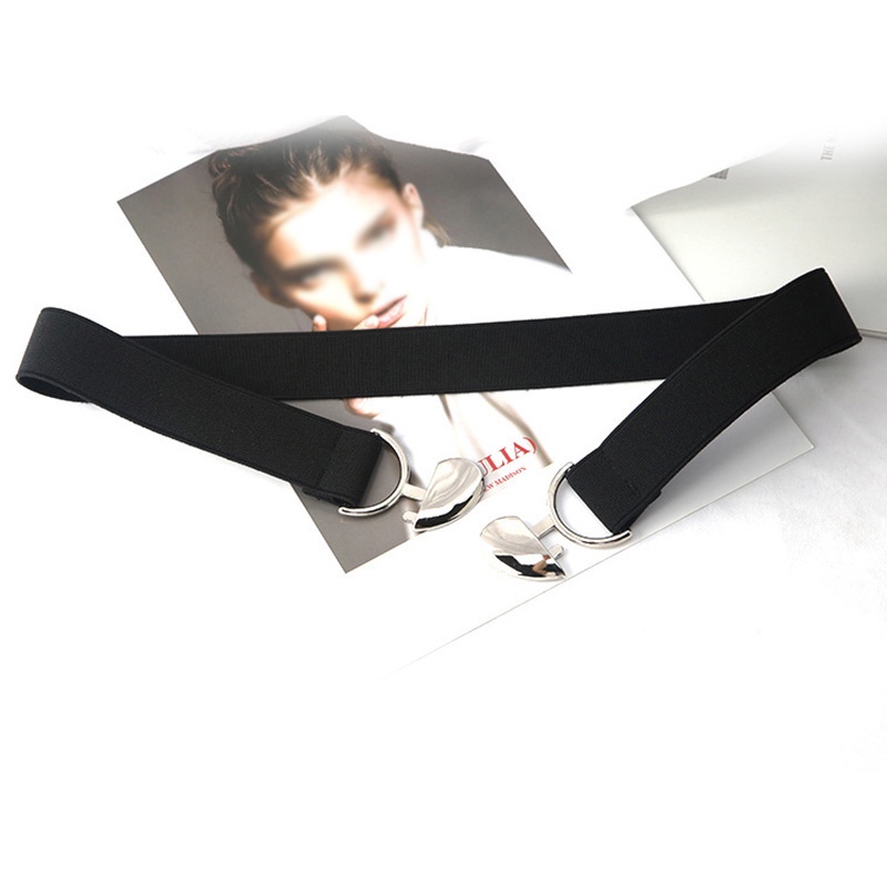 Thắt Lưng Mềm Mỏng Co Giãn Màu Trơn Khóa Kim Loại Trái Tim Đơn Giản DIY Cho Nữ