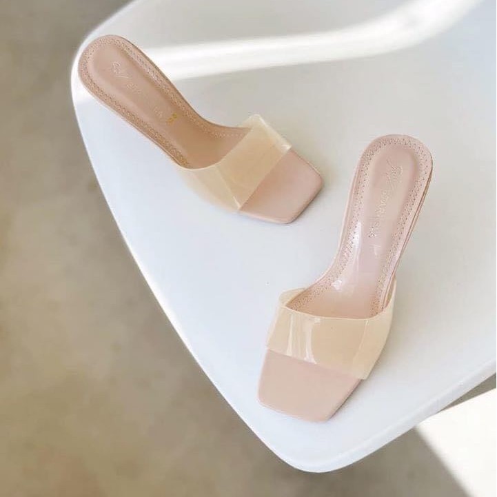 Guốc / Dép cao gót quai màu siêu hot cao 7cm - g78