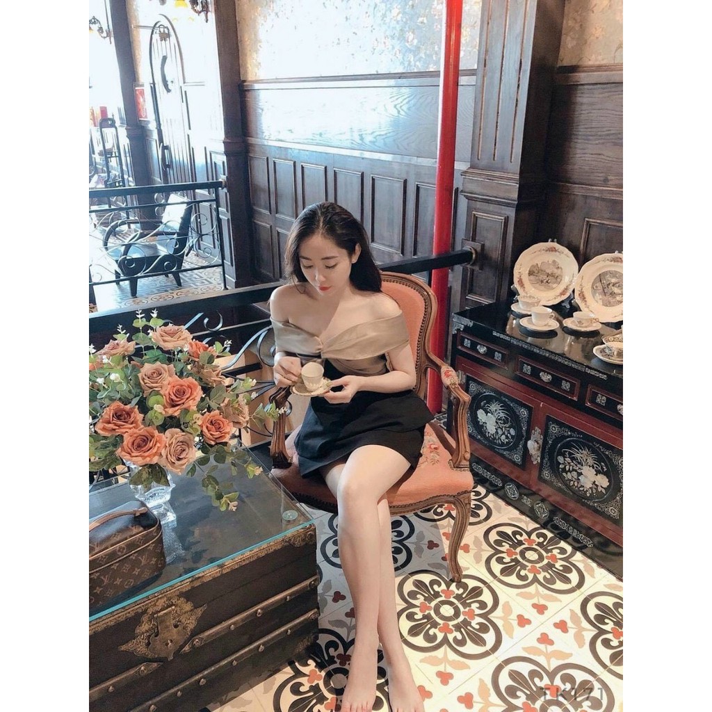 Áo Peplum Xoắn Ngực Trễ Vai Cực Sang Chảnh