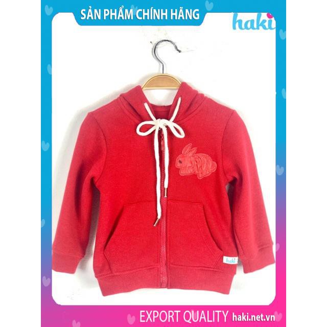 Áo khoác bé trai bé gái vải nỉ HAKI_Hoodie cho bé (2 màu Ghi, Đỏ)-HK502