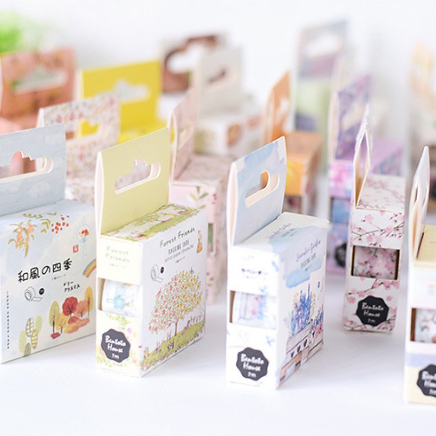 Washi tape set 1 cuộn Bentoto kích thước 15mm x7m