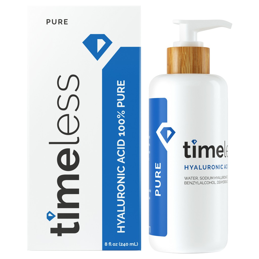 Serum HA Timeless Hyaluronic Acid 100% Pure Cấp Nước Chuyên Sâu, Mịn Da