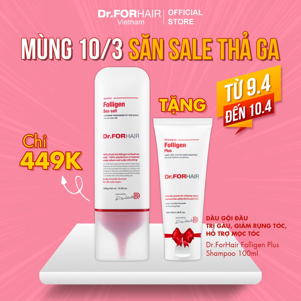 Muối tẩy tế bào chết, làm sạch da đầu Dr.FORHAIR Sea Salt Scaler 300g