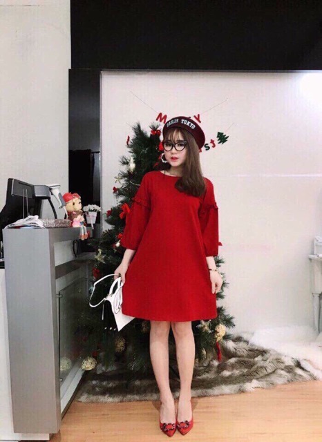 Đầm đỏ tay bí (kèm hình thật) | BigBuy360 - bigbuy360.vn