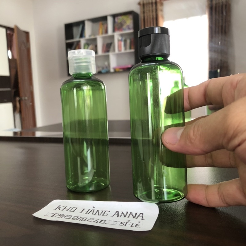 CHAI NHỰA XANH NẮP NHỌN NHỎ GIỌT 100ml / 50ml / 30ml - Chai lọ Chiết Mỹ phẩm Trong suốt nắp nhôm / nắp bật / xịt sương