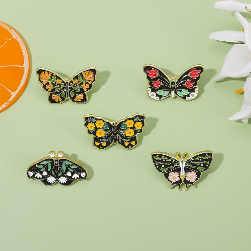 Ghim cài áo QIHE JEWELRY kiểu hoa bướm hoạt hình dễ thương