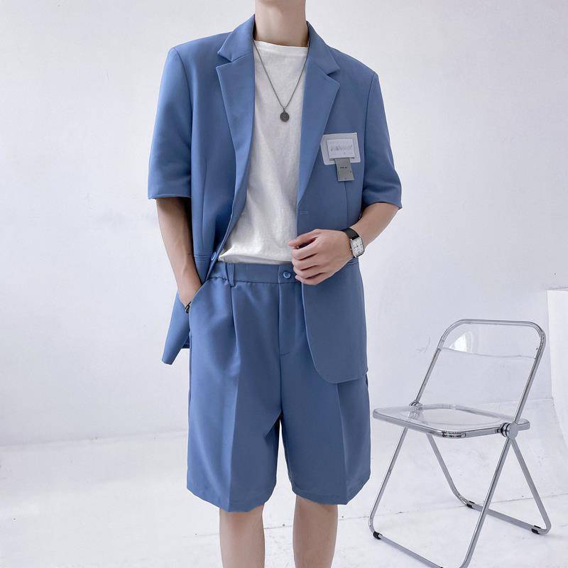 Bộ Đồ Vest Tay Lửng Dáng Rộng Màu Sắc Thời Trang Hàn Quốc Cho Nam