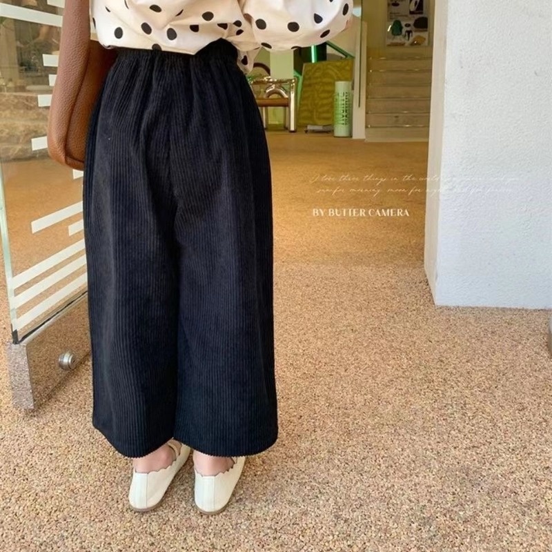 Quần Nhung Ống Rộng Thời Trang Thu Đông Hàn Quốc Dành Cho Bé Gái