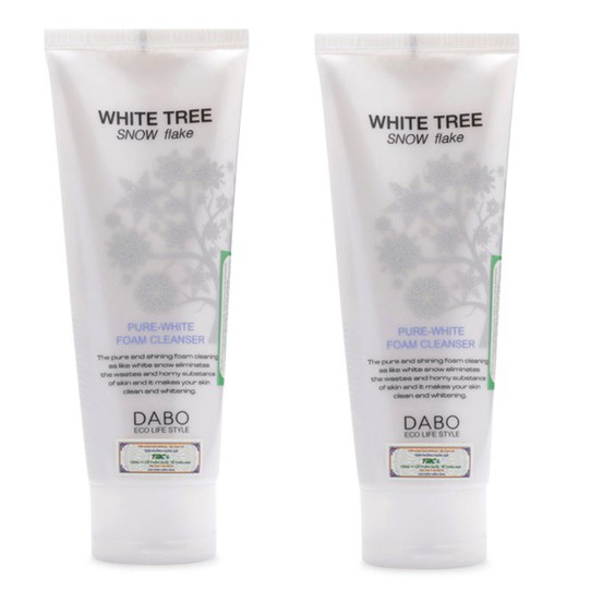 Sữa rửa mặt trắng da tuyết trắng DABO White Free Snow Flake  Hàn Quốc 150ml/Tuýp Và 1 gói tẩy da chết Beauskin 3ml/gói