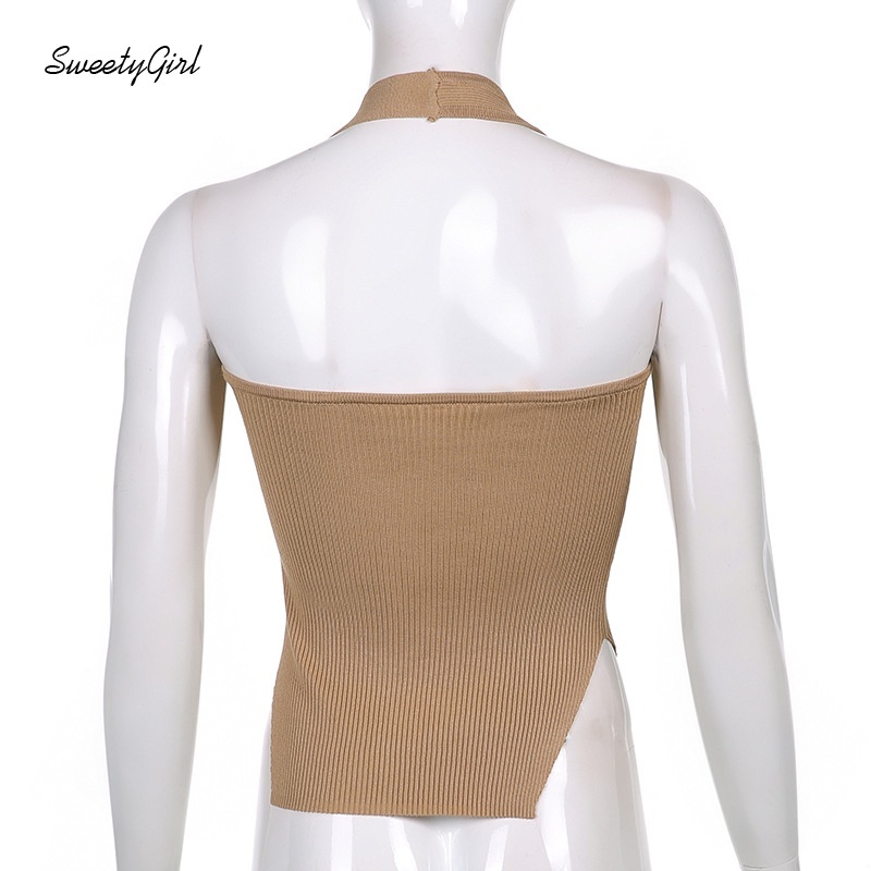 Áo kiểu tank top hở lưng ôm dáng màu trơn thời trang dành cho nữ