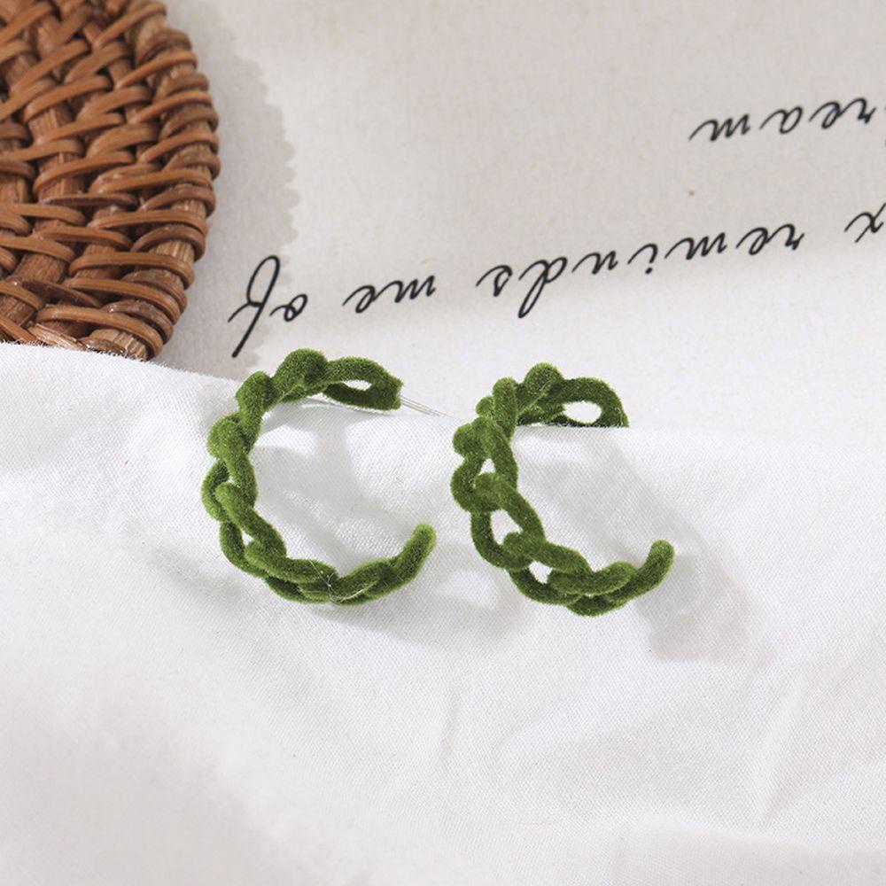 Khuyên Tai Dạng Vòng Phối Dây Xích Bằng Nhung Thời Trang Cho Nữ MXMUSTY