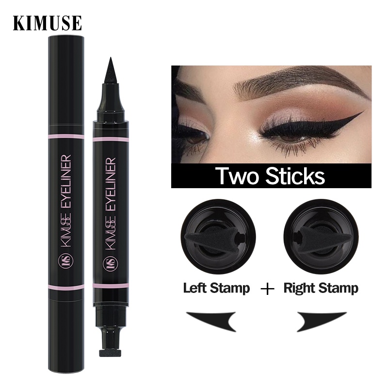 Set 2 mỹ phẩm KIMUSE gồm gel kẻ mày và kẻ mắt hai đầu chống nước lâu trôi với 5 màu tùy chọn