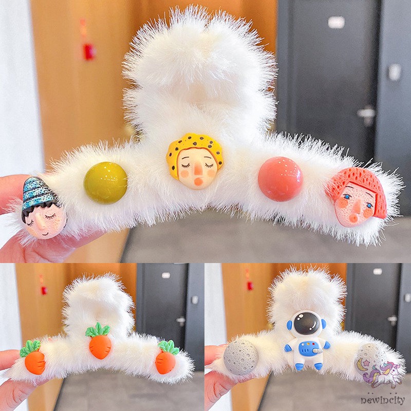 Kẹp tóc phối lông nhung phong cách Hàn Quốc dễ thương xinh xắn dành cho bạn nữ