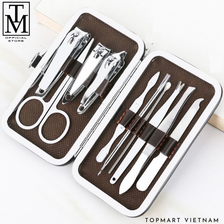 Bộ Bấm Móng Tay 10 Món Thép Không Gỉ - Bộ Cắt Móng Tay Làm Nail Cao Cấp